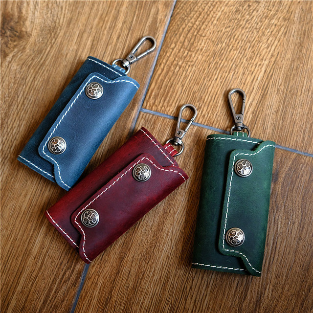 Handmade Key Wallets Men Genuine Leather Smart Key Holder Leather Keys  Organizer Keychain Housekeeper Wallet for